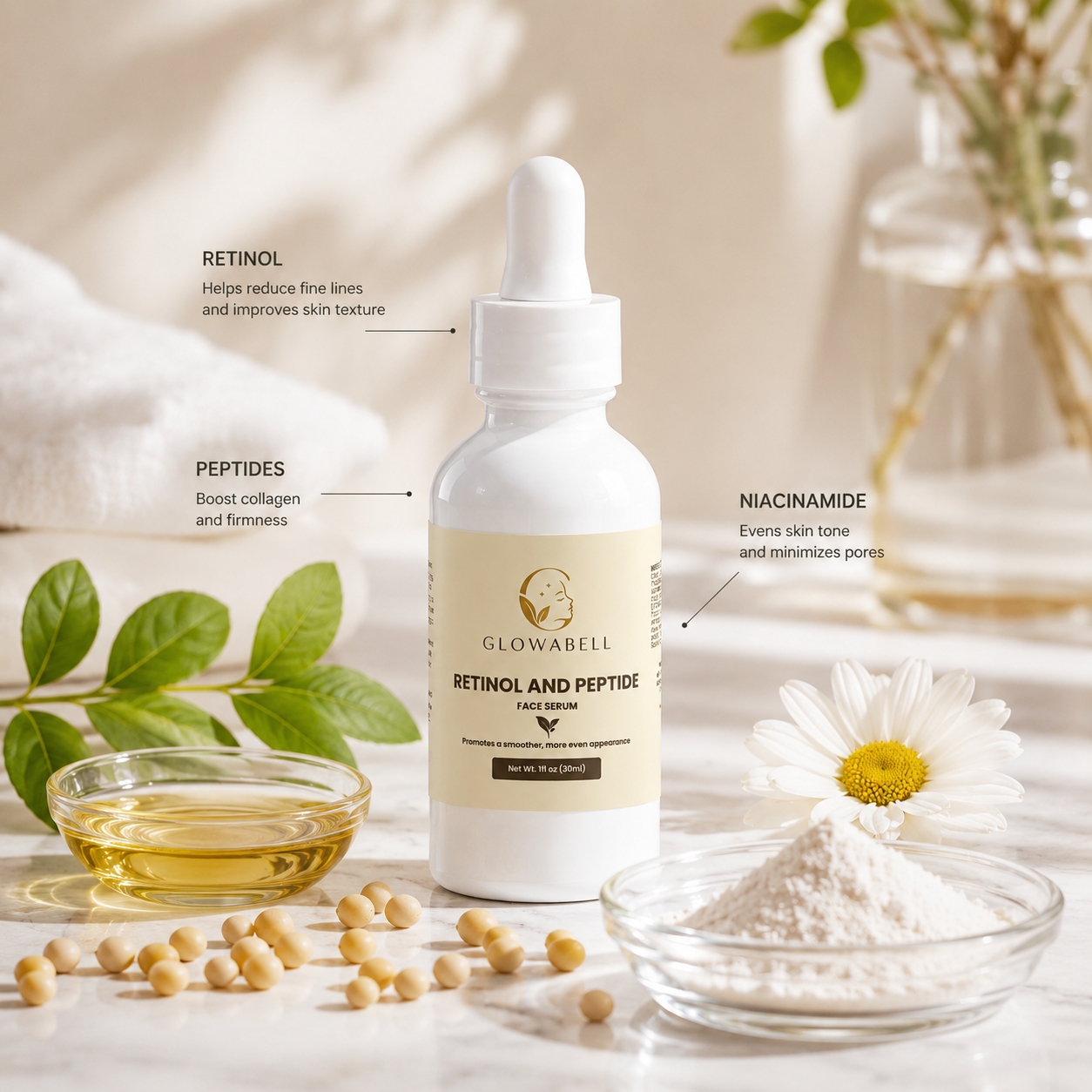 Glowabell Retinol and Peptide Face Serum